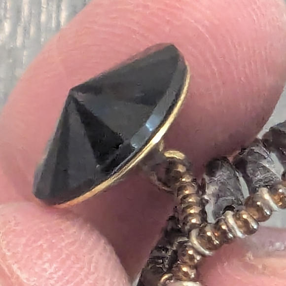 🖤Vintage1930s–50s Art Deco Revival Austrian Glass & Gilt Bead Bracelet - Picture 4 of 10